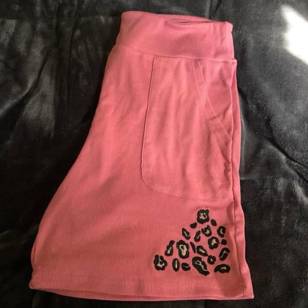 Pink Women's Shorts with Leopard Print